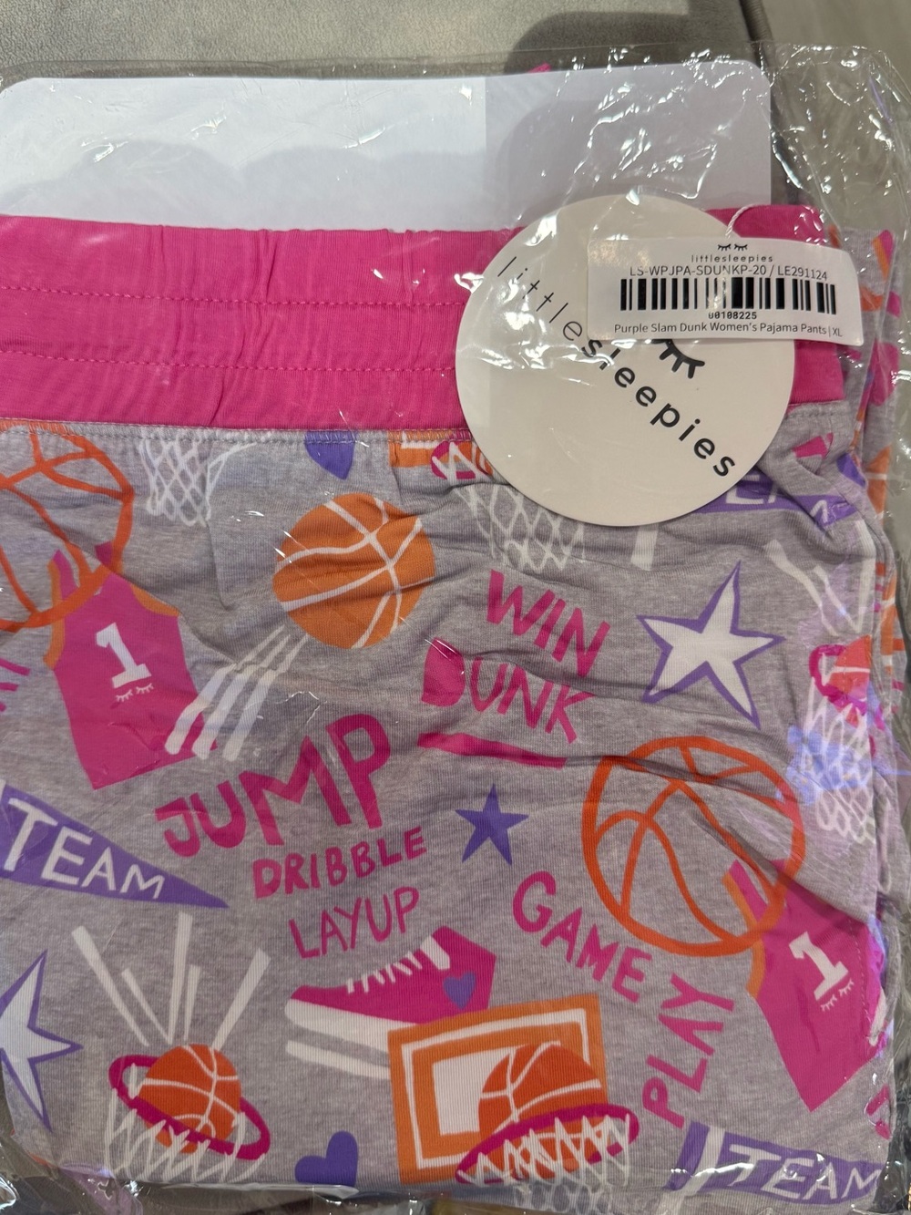 NEW Little Sleepies Slam Dunk
Women's Bamboo Jogger
Pajama Pants, Size XL